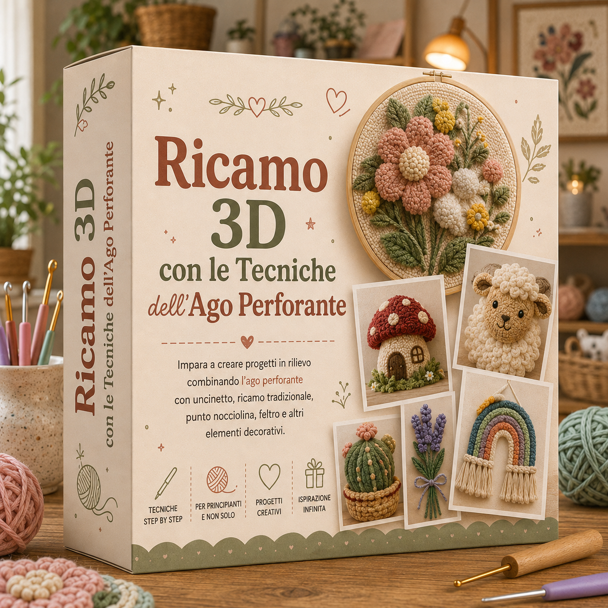 Ricamo 3D con le tecniche dell'ago perforante